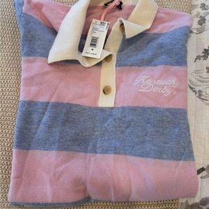 Vineyard Vines Kids Polo in Pink and Blue Stripes